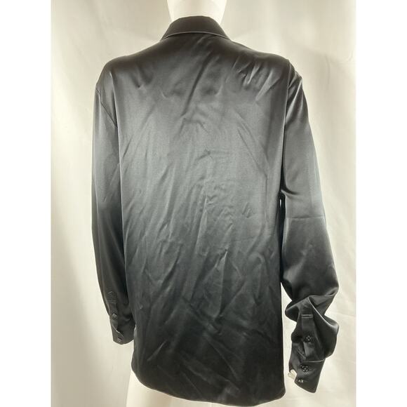 Ser.O.Ya 'Antoni' Black Silk Button Down Size XS - Picture 2 of 3